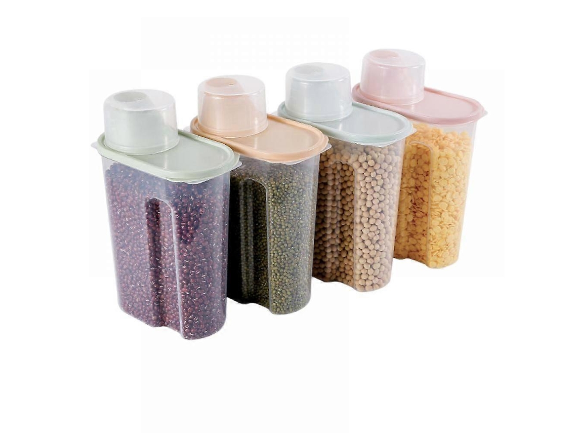 Conjunto De 4 Recipientes Para Armazenamento, Transparente, Para Organização Doméstica Na Cozinha E Bancada