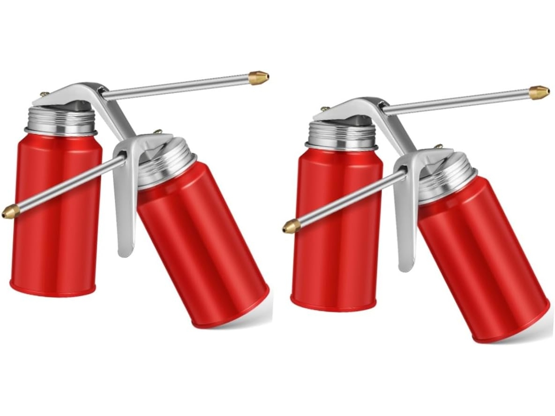 Conjunto De 2 Latas Óleo Manuais Com Dispensador Pressão Para Peças Manutenção Automotiva E Mecânica