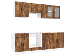 Kitchen Cabinet Set, Kitchen Cabinet Sets Vidaxl Marrom Madeira Processada (n/a)