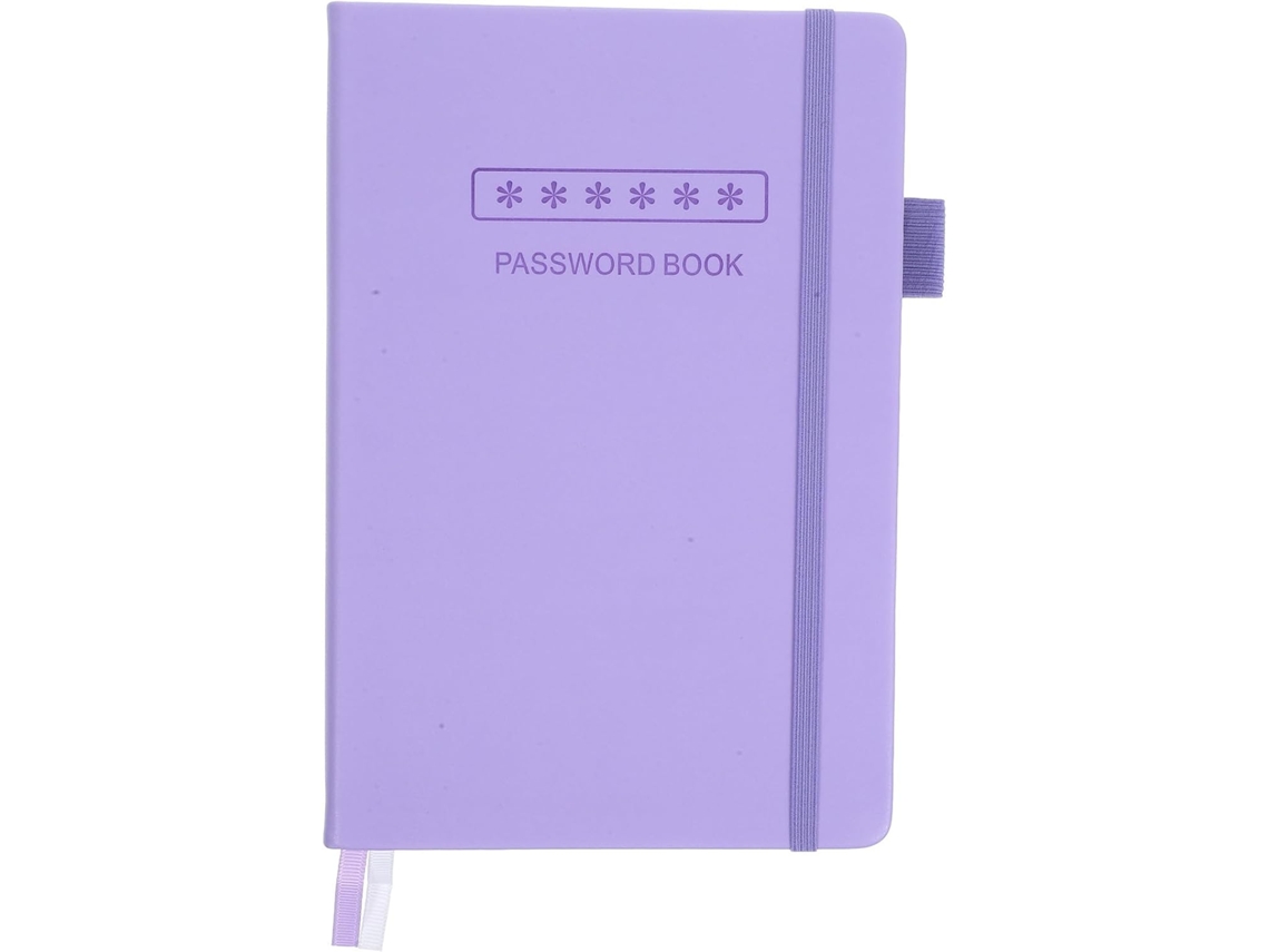 Amosfun Carnet De Mots De Passe Com Onglets Alfabéticos Pourpre En Pu Et Papier Bloc-notes Multifuncional
