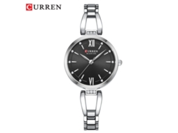 Relógio Feminino De Pulseira De Aço Com Pequeno Painel (cinta Prateada, Case Prateado E Face Preta), Resistente À Água, Minimalista