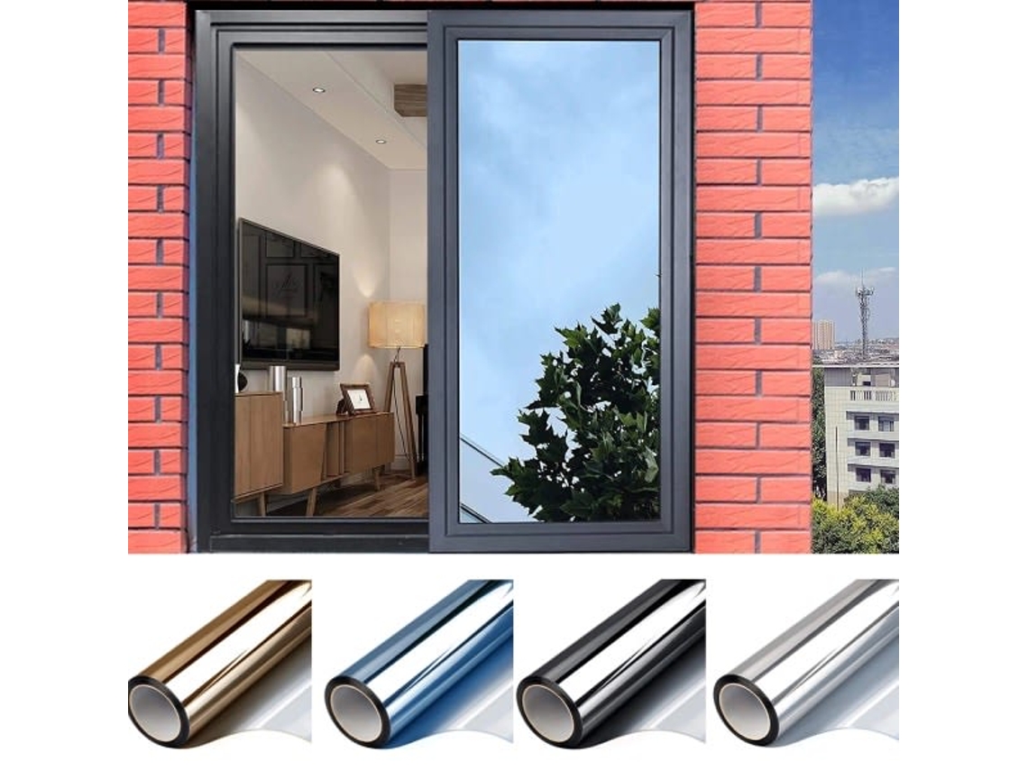 Película De Proteção Solar Unidirecional Para Janelas, Oferta Especial, Preto E Prata 40x300 Cm