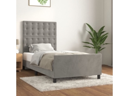 Vidaxl Estrutura De Cama Sem Colchão 90x200 Cm Veludo Cinzento-claro