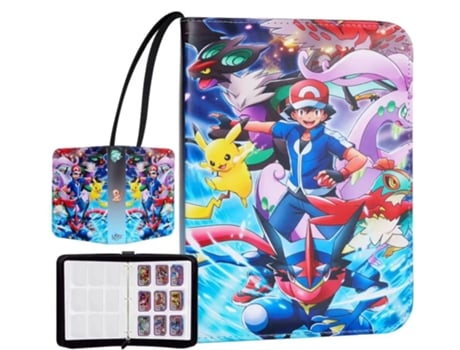 Álbum Pokémon Tcg V Reel Em Couro Pu Com Zíper | 900 Cartas | Hlx 119
