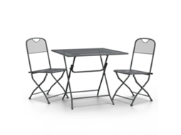 Maison Exclusive - 3 Pcs Conj. De Jantar P/ Jardim Malha Metal Expandido Antracite