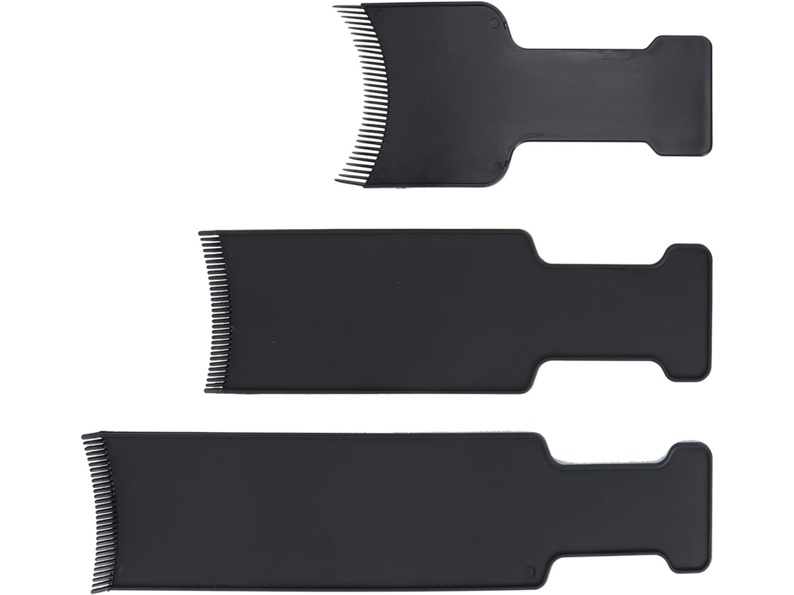 Conjunto de 3 Pinças de Plástico Preto para Coloração de Cabelo, Ferramenta Profissional