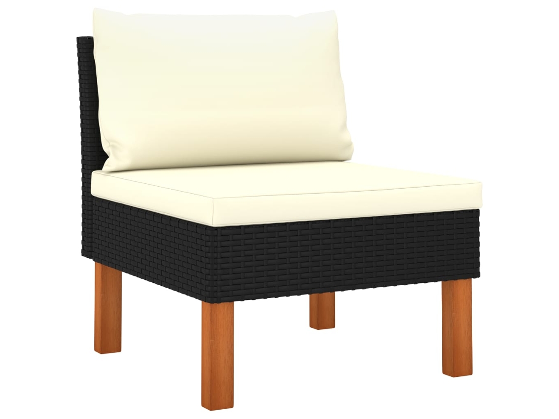 Middle Sofa, Middle Sofas Vidaxl Preto Rattan / Vime (n/a)