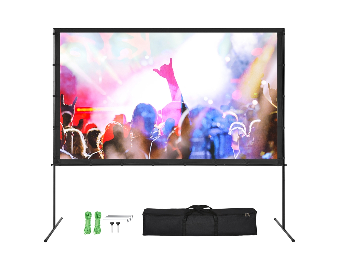 Tela De Projetor Succebuy Com Suporte 100 Polegadas 169 4k 1080 Hd Tela De Filme Com Pés De Barra