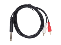 Cabo De 6.35mm Para 2rca 1.5m Estéreo Macho Para Macho Canal Esquerdo Direito Adaptador Divisor De Áudio