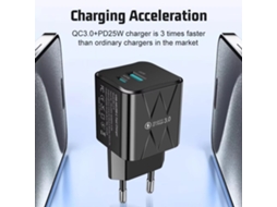 Carregador De Parede Bk-315 Pd25w Com 2 Portas Usb Pd (usb-a Usb-c) E Carregamento Rápido Qc3.0