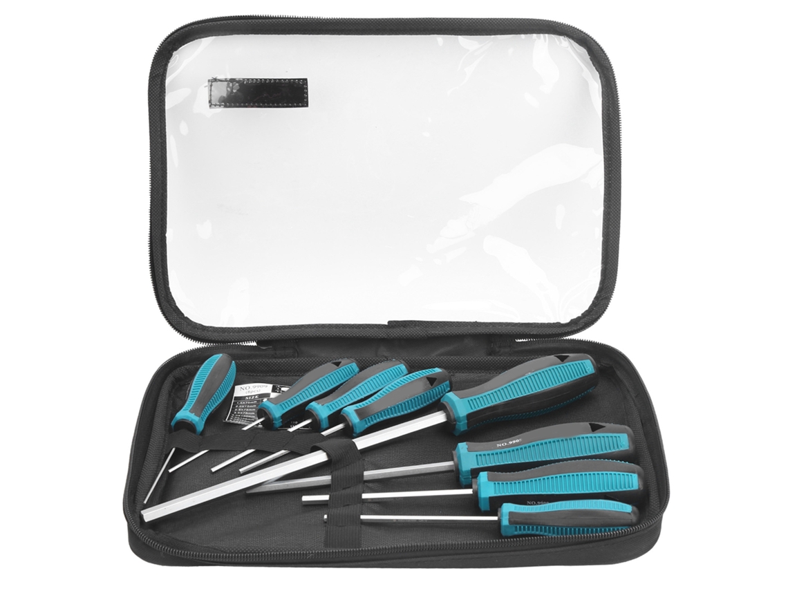 Yuru 8pcs Chave de Fenda Hexagonal com Cabeça Magnética Aço 60 Ferramenta Manutenção com Bolsa de Armazenamento