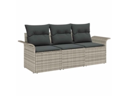Maison Exclusive - Conjunto De Sofás Com Almofada 3 Pcs Cinzeto Vime Pe