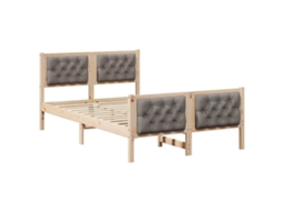 Estrutura da Cama Cinzento acastanhado 135 X 190 Cm MAISON EXCLUSIVE