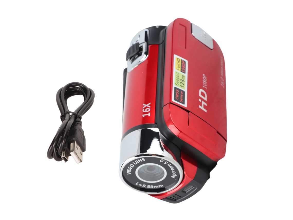 Mali câmera Digital 1080p 16mp 16x Zoom Anti Shake com Microfone e Luz Led Preenchimento Vermelha