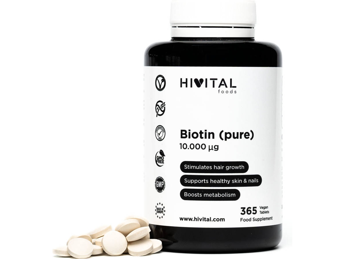 Suplemento Alimentar HIVITAL Biotina (365 Comprimidos Veganos)
