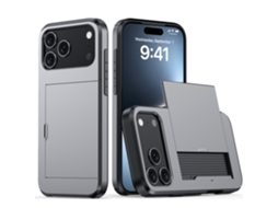 Capa Para Celular Com Compartimento Para Cartão Sim, Fosca E Resistente A Quedas.cinza - Iphone 16 Plus
