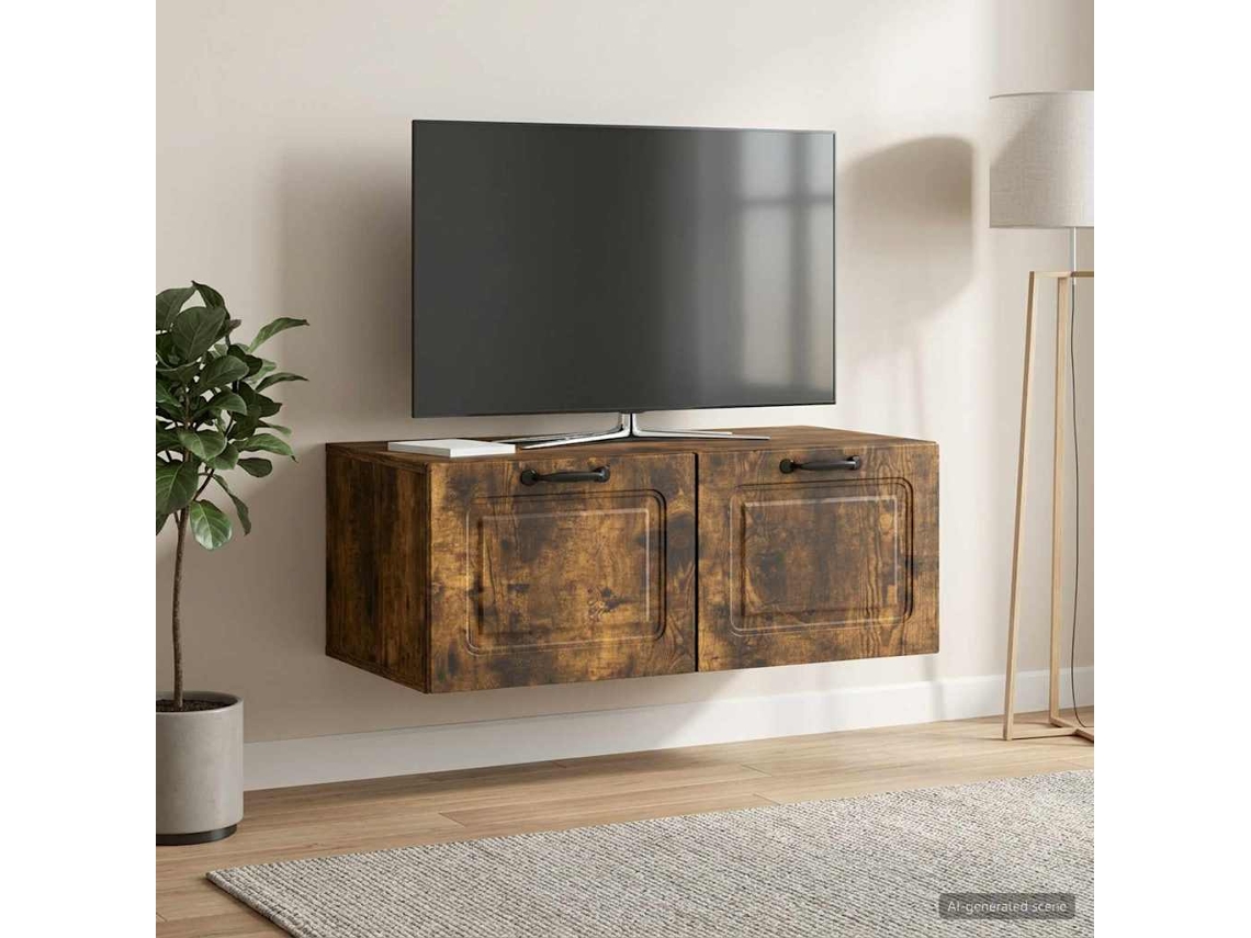 Vidaxl Gabinete De Tv De Parede Carvalho Fumado 78,5 X 41 X 30 Cm
