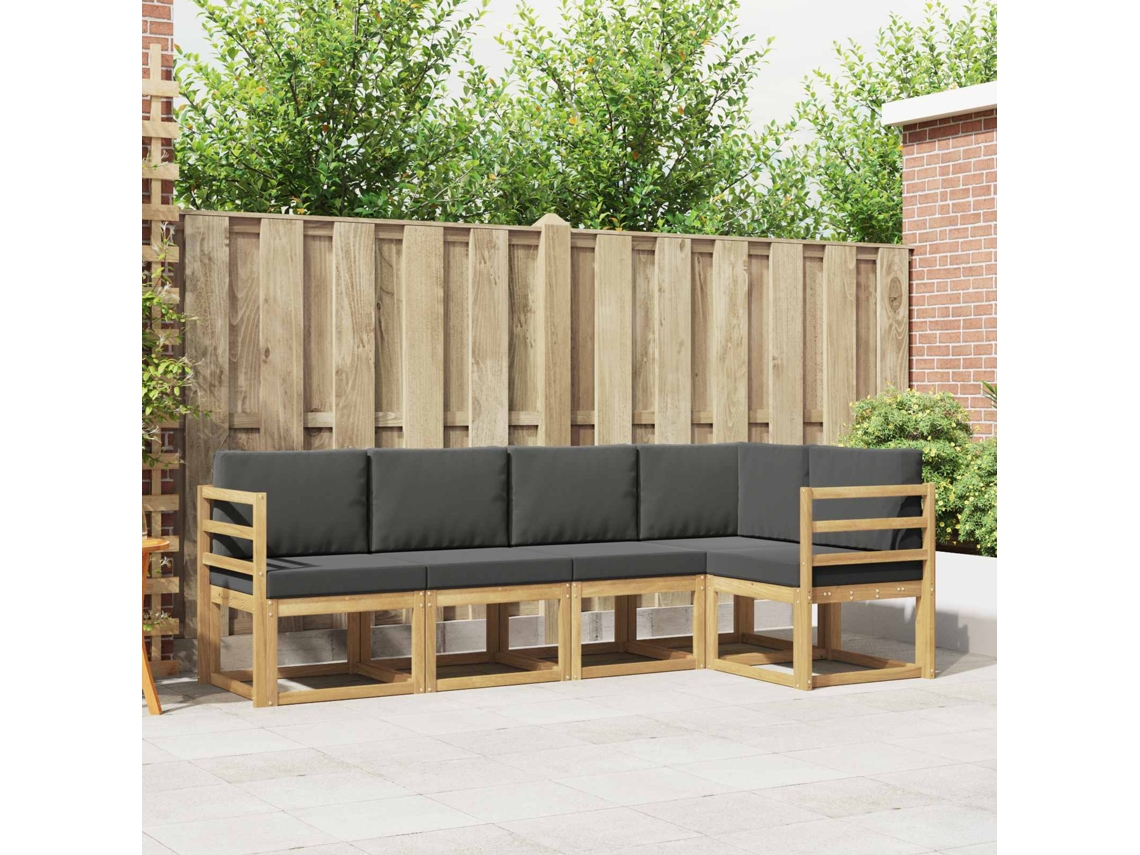 Vidaxl Conjunto De Sofás Para Exterior 5 Unid. Branco E Antracite