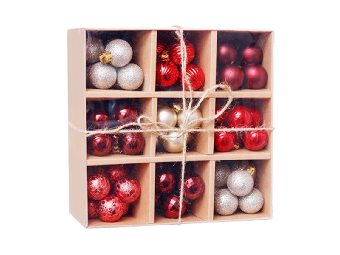 Laxiscreed Conjunto De Caixas De Bola De Natal Com 99 Peças Pequenas Para Decoração Natalícia