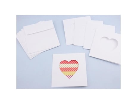 Confecção de cartões - PAPER TREE - 5 cartões DIY brancos e envelope 13x13cm - Papel
