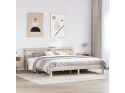Vidaxl Estrutura De Cama Com Cabeceira 180x200 Cm Pinho Maciço