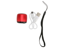 Altifalante Bluetooth Portátil Pequeno Subwoofer Usb Recarregável Metal Para Celular Tablet Pc Vermelho