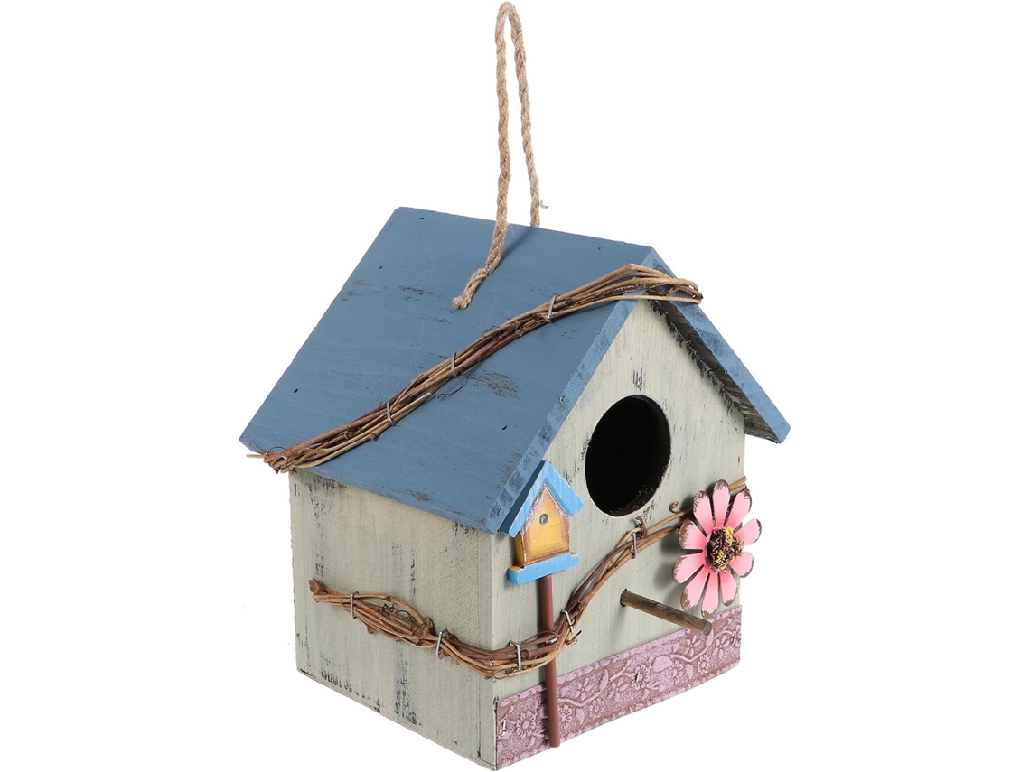 Casinha de Pássaros Suspensa para Jardim e Gaiola para Pássaros com Design Verde. Alimentador Decorativo para Pássaros, CHABERLU