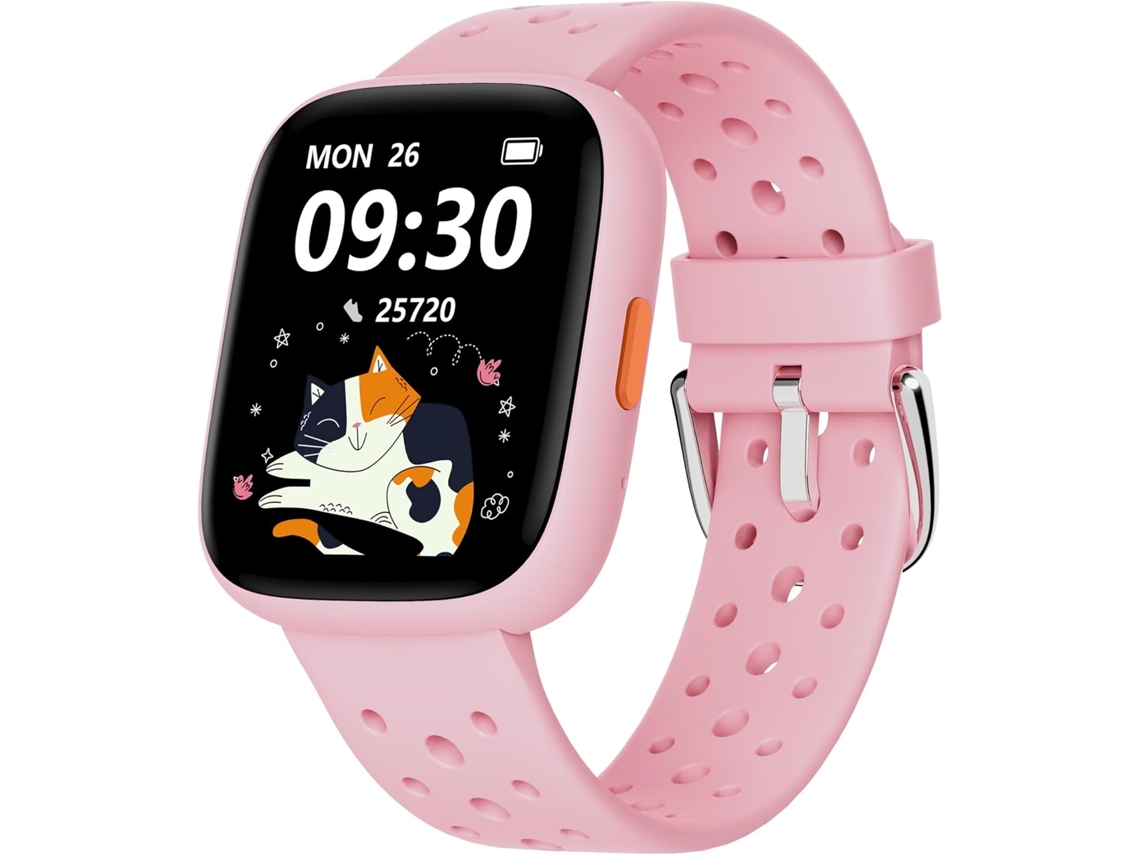 Smartwatch Infantil Rosa 1,8 Pol Fitness Monitor Batimentos Sono Ip68 Jogos para Adolescentes 5 a 16 ZYBLSSBB