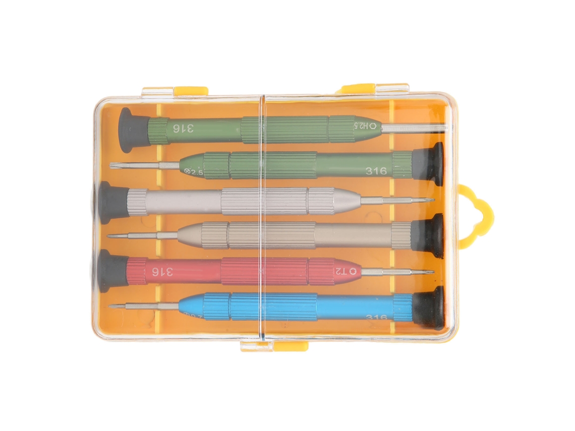 Kit Chaves Fenda 6 Em 1 Metálico Portátil Reparo Óculos Brinquedos Relógios