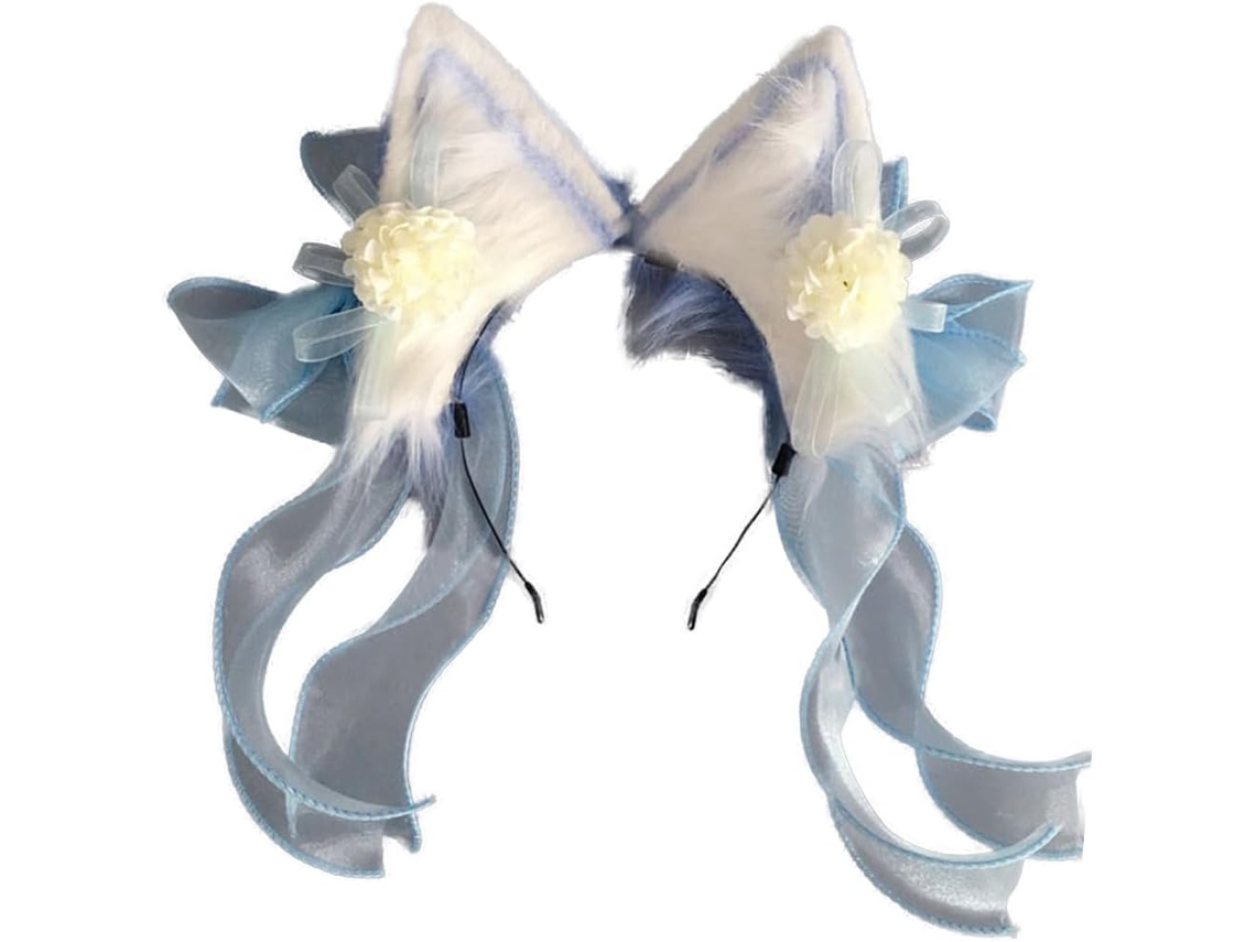 Tiara de Orelhas com Laço de Flor SFUSHOS