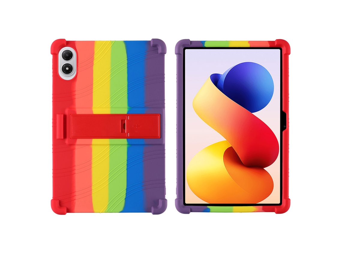 Capa Protetora De Silicone Para Redmi Pad 2 Pro 12,1 Polegadas, Com Suporte Ajustável Cores Do Arco Íris Hexinyigjly