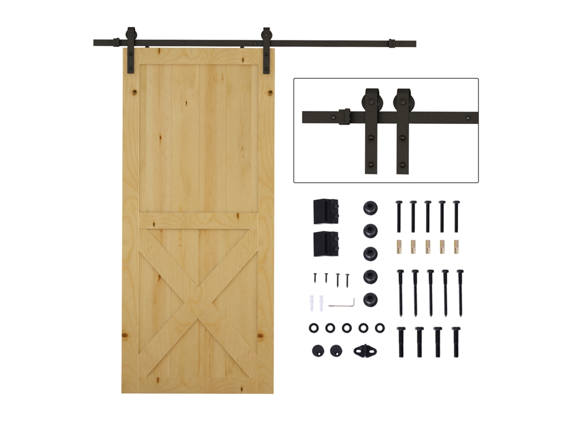 Kit de trilho para portas S/MARCA, 2m, preto