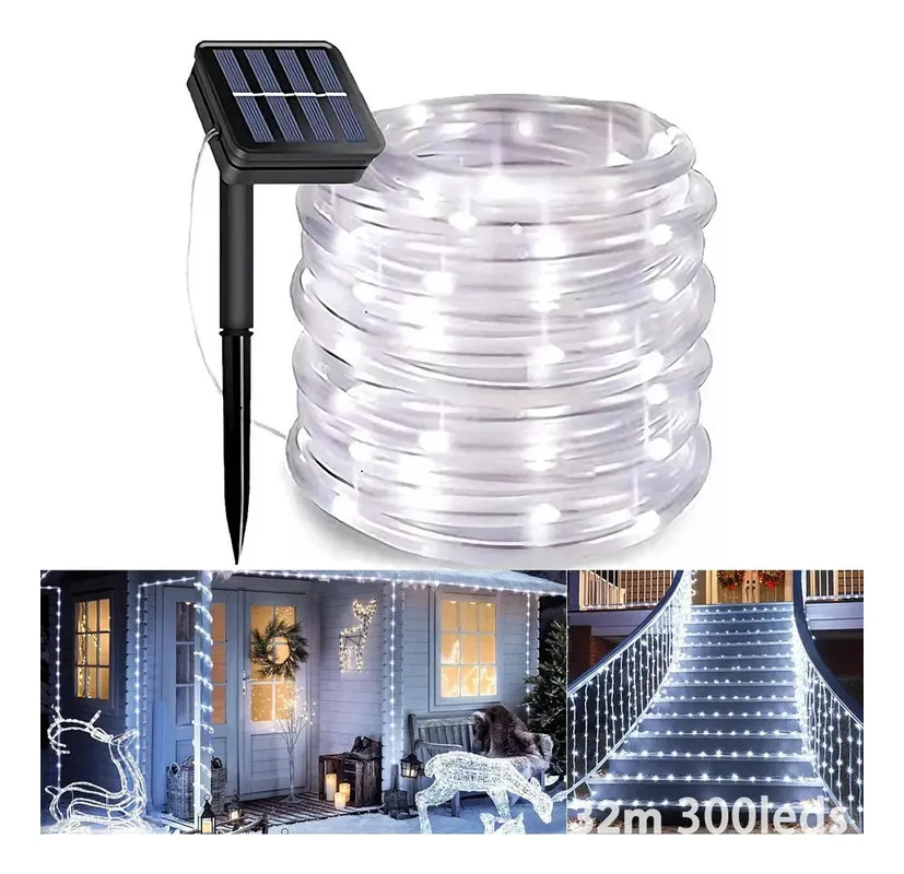 Novas Luzes De Natal de Led Solares Série Mangueira 300ledvayotoy