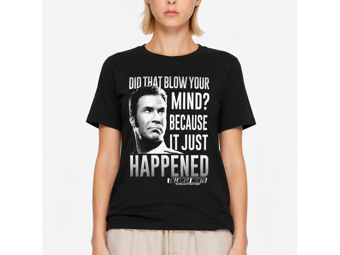 Rockinstone Talladega Nights Movie Bc It Just Happened Black Adult T-shirt Size:s