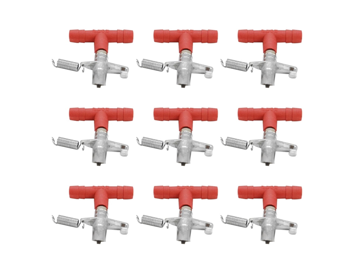 Bebedouro automático para coelhos, pacote com 10 unidades, com mola galvanizada, para gaiola tipo bico de pato.