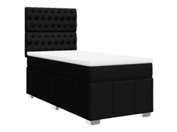 Cama com Molas/colchão 80x200 Cm Tecido Preto MAISON EXCLUSIVE