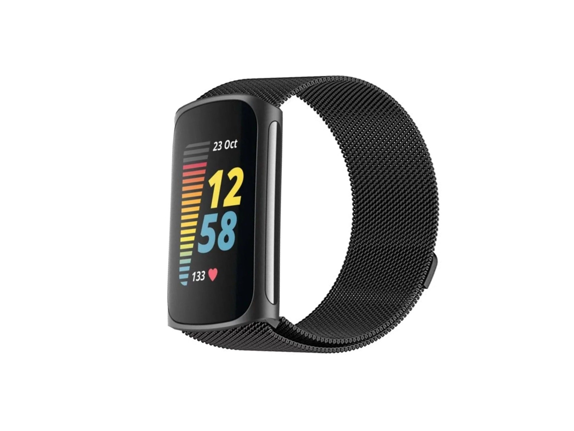Bracelete Milanese Loop para Fitbit by Google Charge 5 Preto