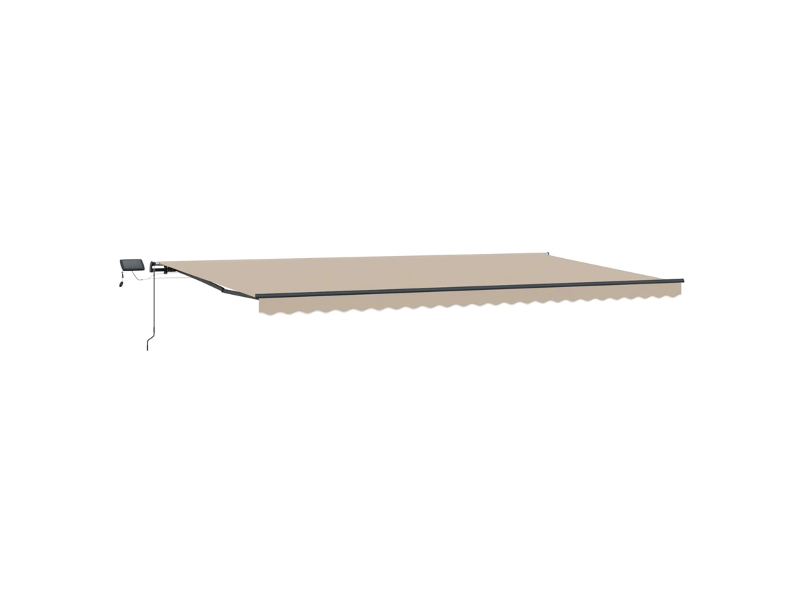 Toldo Retrátil com Luzes Led Bege 600x300 Cm Tecido MAISON EXCLUSIVE