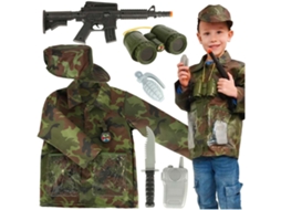 Conjunto de Fantasia de Soldado para Carnaval de 3 a 8 Anos Pricenet