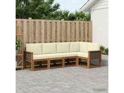 Vidaxl Conjunto De Sofás Para Exterior 7 Unid. Natural E Creme