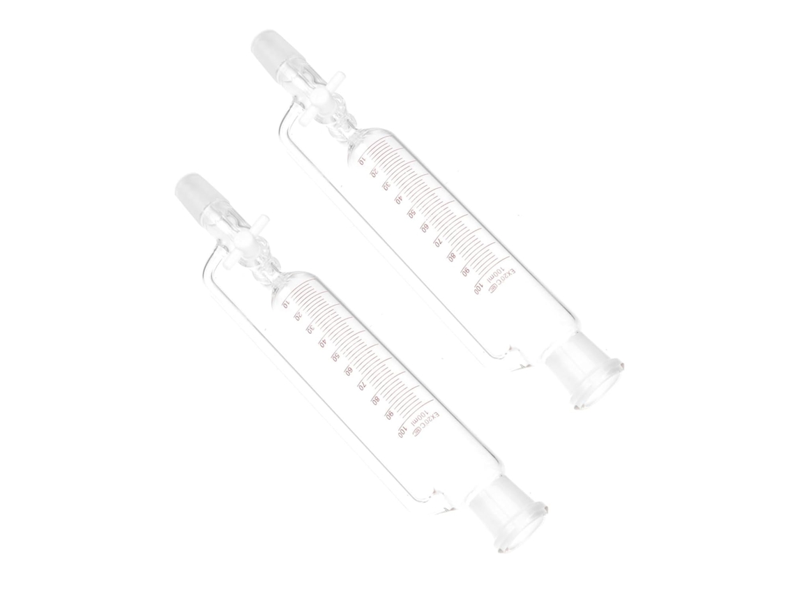 Funil De Separação Cilíndrico Vidro 100ml Com Êmbolo Ptfe, Equipamento De Laboratório Para Decantação Líquidos, Uso
