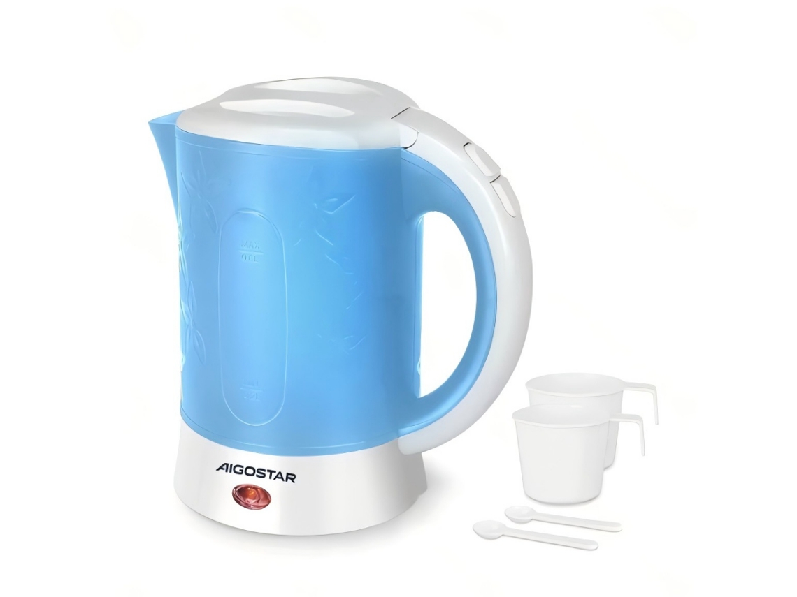 Chaleira Elétrica Mini Aigostar 650w 0.6l, Portátil para Viagem, Ideal para Casa e Escritório SINI TECH STORE