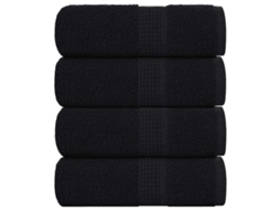Vidaxl Toalhas De Bidé Frogn 4 Pcs 30x50 Cm 360 G/m² Preto