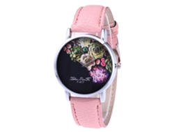 Reloj Casual De Moda Unisex Zhoulianfa De Cuarzo Con Correa De Cuero Rosa