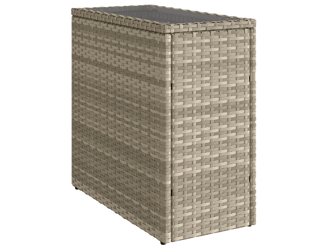 Mesa de apoio para jardim com tampo de vidro 58x27,5x55 cm Vime Pe MAISON EXCLUSIVE