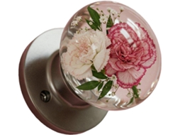Puxador De Porta Decorativo Em Resina Com Cristais Artísticos E Design Floral, Feito À Mão Com Elementos Da Natureza