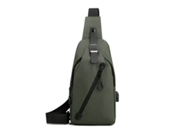 Bolsa Sling Masculina Bolsas de Ombro Mochila Sling com Porta de Carregamento Usb Armygreen