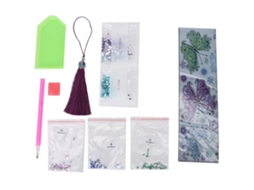 Marcador de Livro Diy Couro com Pintura de Diamantes