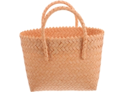 Sacola De Praia De Plástico Trançado, Reutilizável E Elegante Para Compras, Com Design Minimalista.
