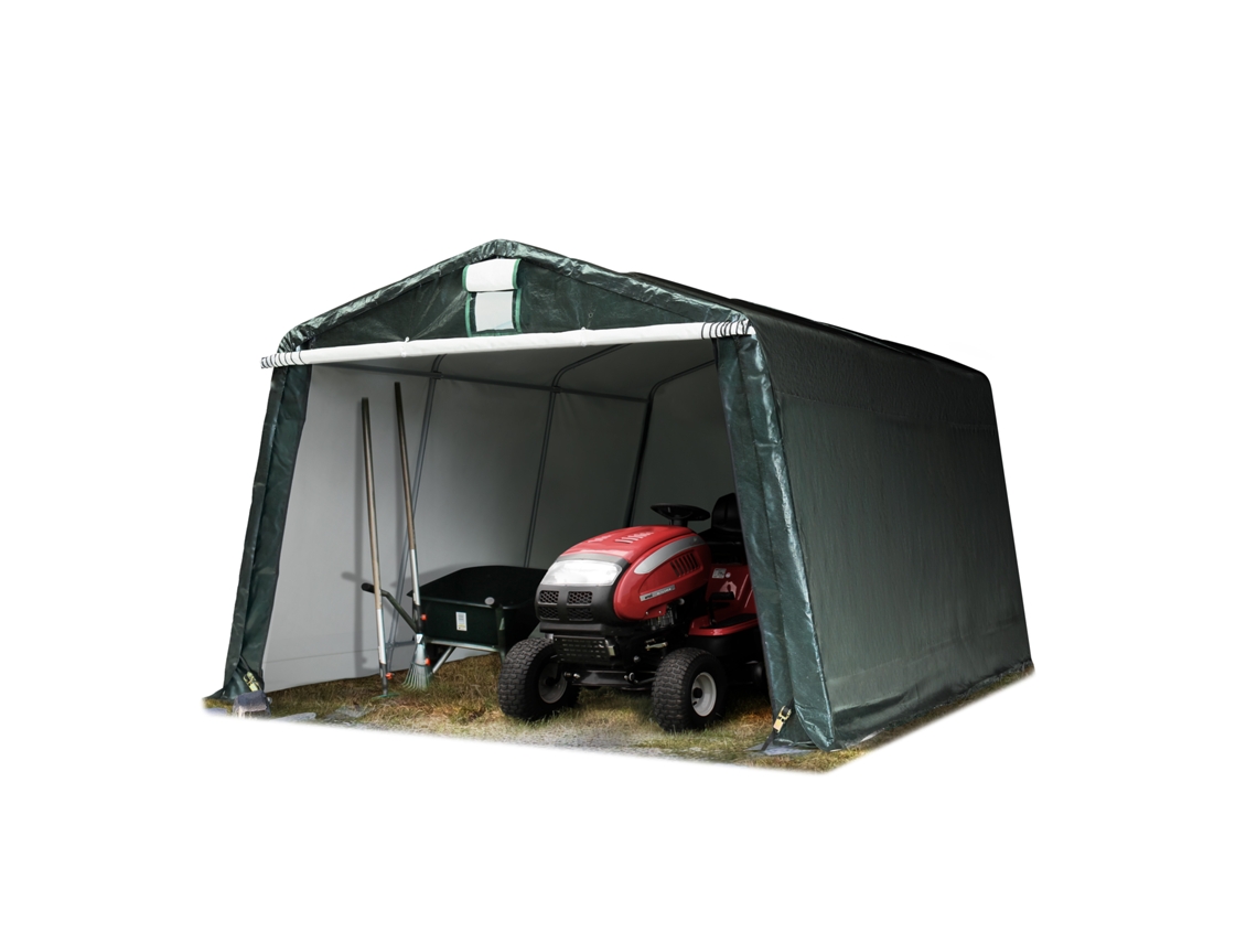 Garagem Portátil Aprox. 3,3 X 4,7 M Abrigo De Armazenamento Pe 450 N Tenda Garagem Cobertura Verde Toolport